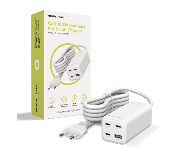Mobile Origin GaN 100W Compact MultiHub Charger PW18 3x USB-C + USB-A - 1363038 - zdjęcie 9